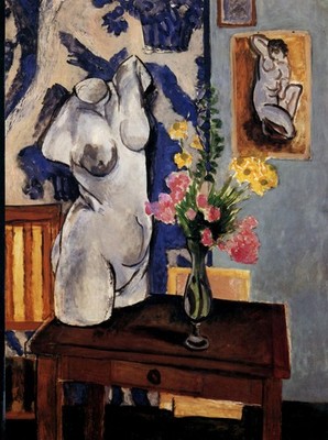 056 Henri Matisse - Plaster Torso & Bouquet of Flowers 1919 - Giclée Fine Art