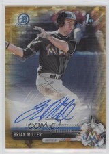 2017 Bowman Draft Chrome Pick Gold Wave Refractor 42/50 Brian Miller Auto 0f5t