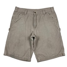 Carhartt B163 GKH Canvas Carpenter Shorts Vintage 2006 Thrashed Repaired Size 38