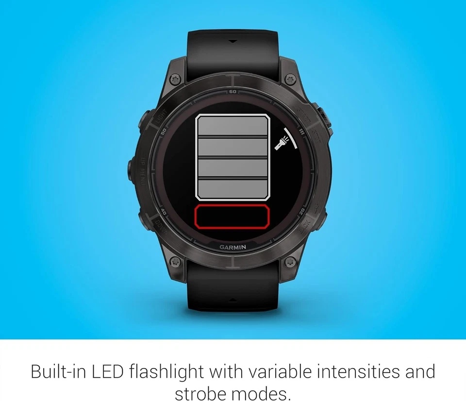 Garmin Fenix 7 Pro Zafiro Gris Solar DLC Titanio con Banda Negra 010-02777-10 Foto 4 de 4