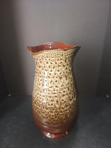 HAEGER POTTERY MINK BROWN GLAZE VASE 13" Tall MOLD #4207