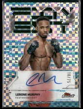 2025 Topps Finest UFC Auto Blue Checkerboard Refractor Lerone Murphy /75