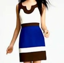 Milly of New York Imara Fit Flare Dress Colorblock Sleeveless Womens Size 8 USA