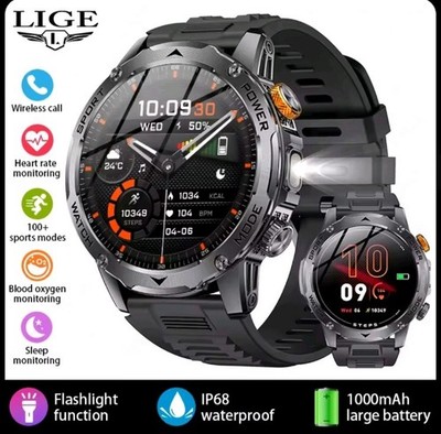 1,52'' Smart Watch Für Herren (Antwort / Anruf) Militärsportuhr mit 3 Armbändern