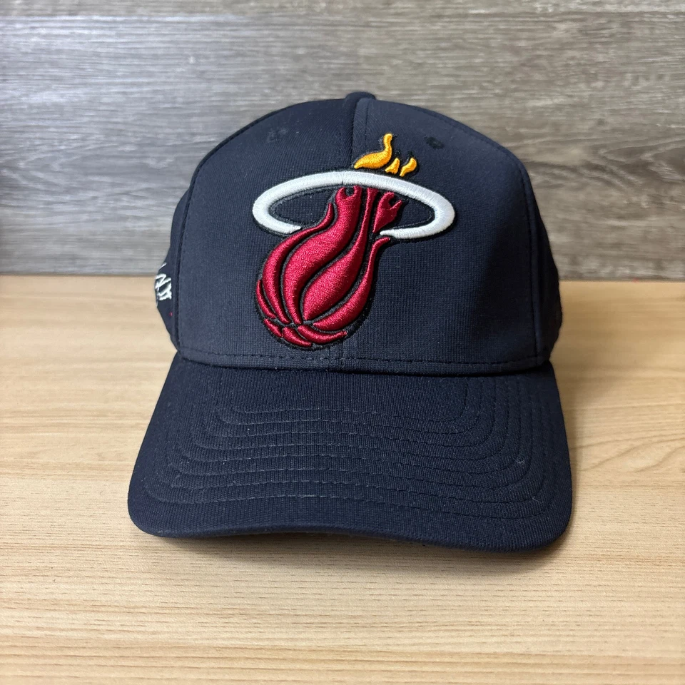 Miami Heat Hat Cap Fitted L/XL Black Performance Basketball Tyler Herro Adidas - Image 2 of 4