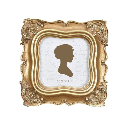 Vintage Picture Frame 4x4 Inch, Luxury Antique Square Photo Frames with