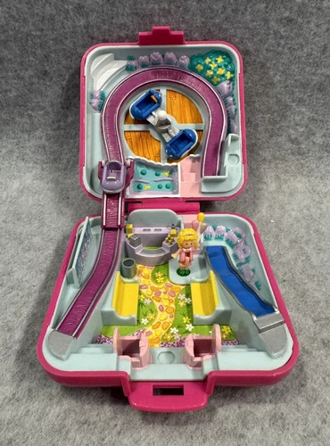 1989 Polly Pocket World Bluebird Fair Amusement Park Pink RollerCoaster Complete