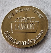 🪙 Token Clean Laundry Com It's About Time 25 Cents No Cash Value Cleaning Room