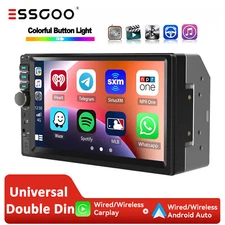 Apple CarPlay 7" Double 2 Din Car Stereo Radio Android Auto Touch Screen USB BT