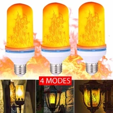 1/2/3pcs LED Flicker Flame Light Bulbs 4 Modes Simulated Nature Fire Effect Lamp