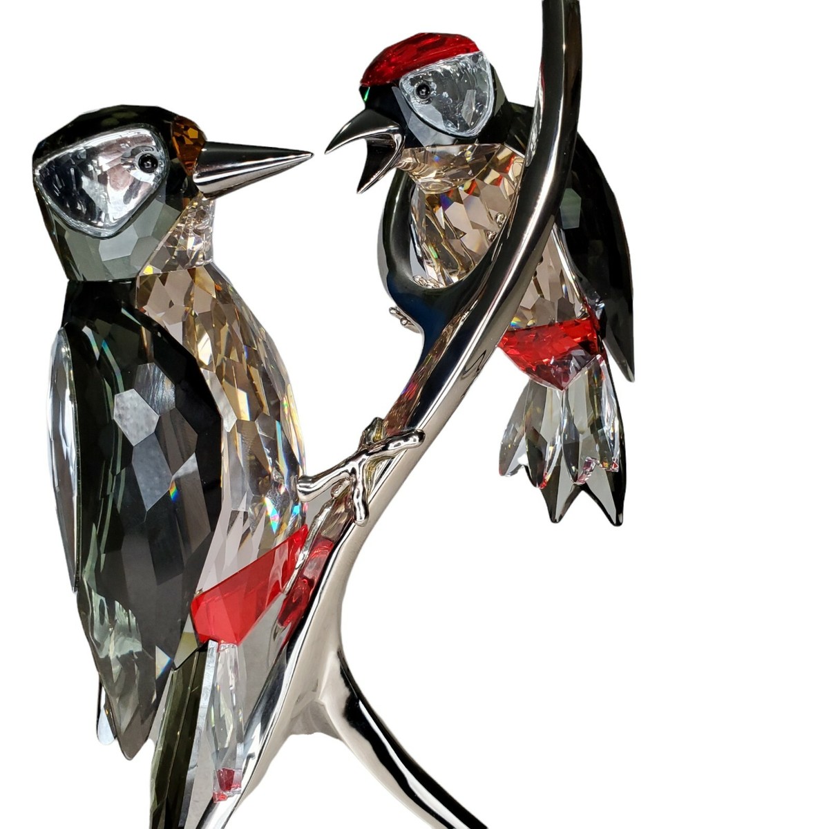 Swarovski Crystal Bird Woodpecker Black Diamond 957562 Retired