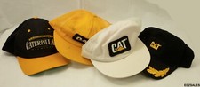  4 Cat Caterpillar Machines Trucker Snapback Hats - Yellow, Black, White