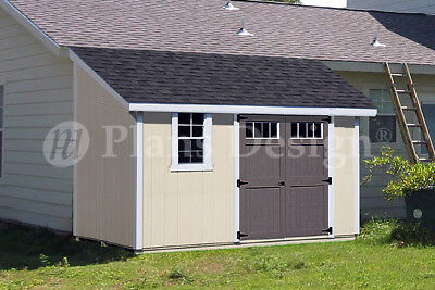 10' x 12' Classic Storage Shed Plans, Lean To #D1012L 