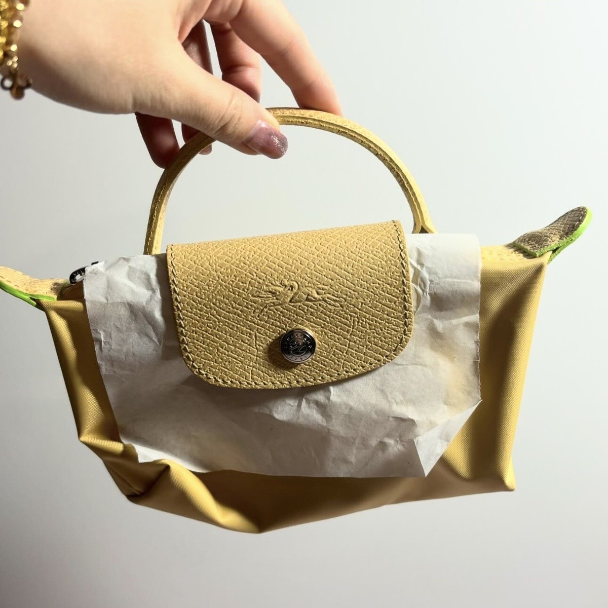 Longchamp pouch with handle in Yellow | eBay
