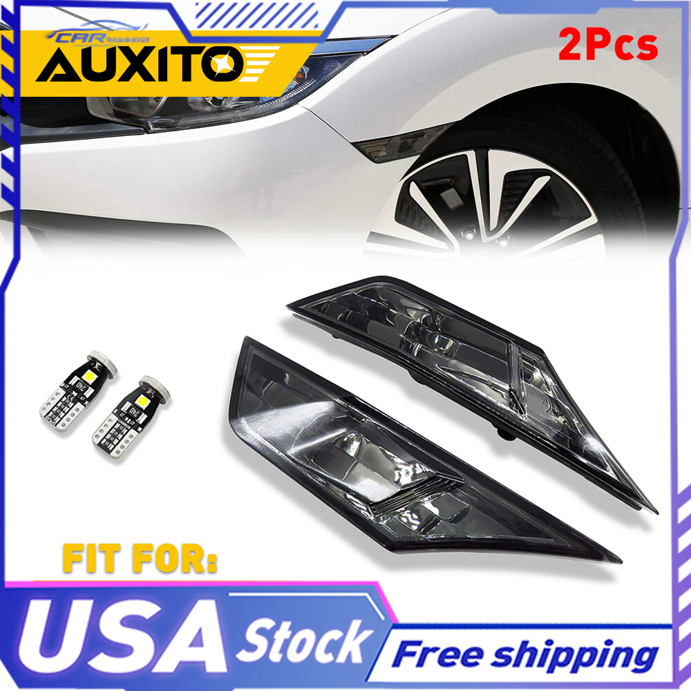 Smoked Side Marker Light Cover T10 with Bulbs for 2016-2020 Honda Civic