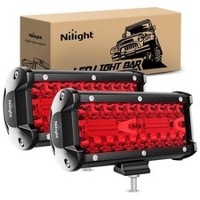 Nilight 6.5 Led Light Pod Red Triple Row 2pcs 120w Flood Spot Combo Lights Nilight 6.5 Led Light Pod Red Triple Row 2pcs 120w Flood Spot Combo Lights