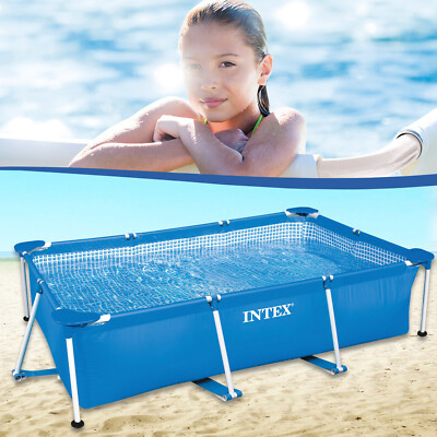 Intex Frame Pool Family 220 x 150 x 60cm rechteckiger Pool Kinderpool Gartenpool