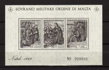 13040) SMOM 1969 Unified Catalog# BF2 MNH** Christmas - Natale S/S