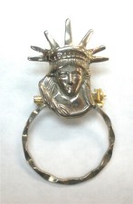 Lady Statue of Liberty Head Silver Spec Pin Detti Originals