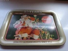 VTG 1984 Coca Cola Ad Christmas Santa Large Serving Tray 17.5 x 12.75 Inches