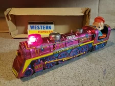 Vintage Tin Litho Western Express 1320 14" Train by Modern Toys
