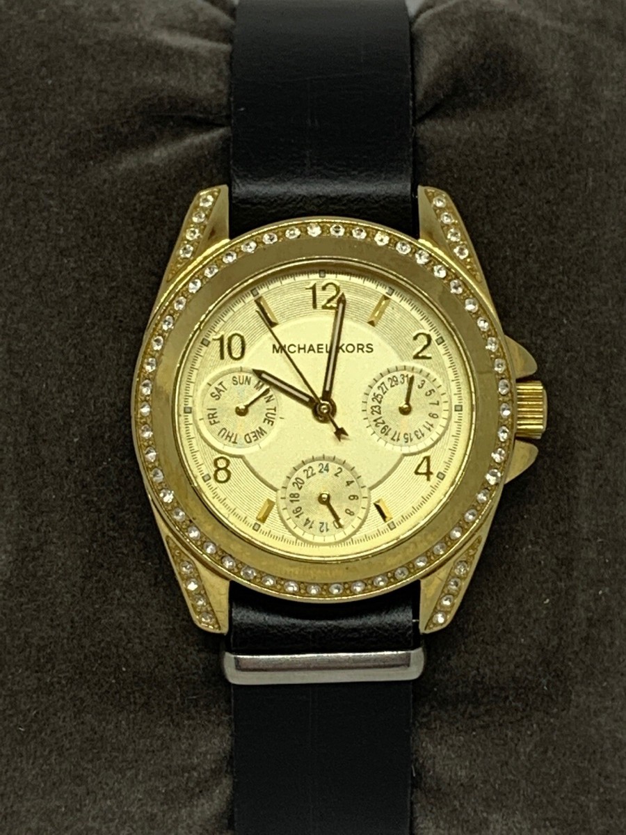 Michael Kors Gold Dial with Black Strap Watch men-s-michael-kors-bradshaw-  main image 2