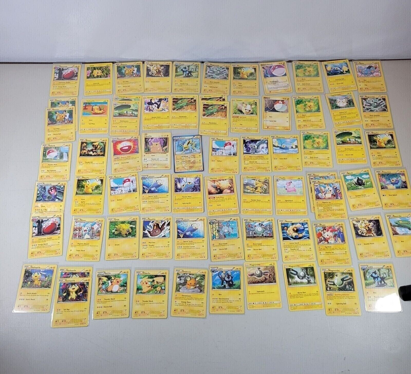 Pokemon Card Lot Electric 70 Cards Total Common/Uncommon Pokemon TCG