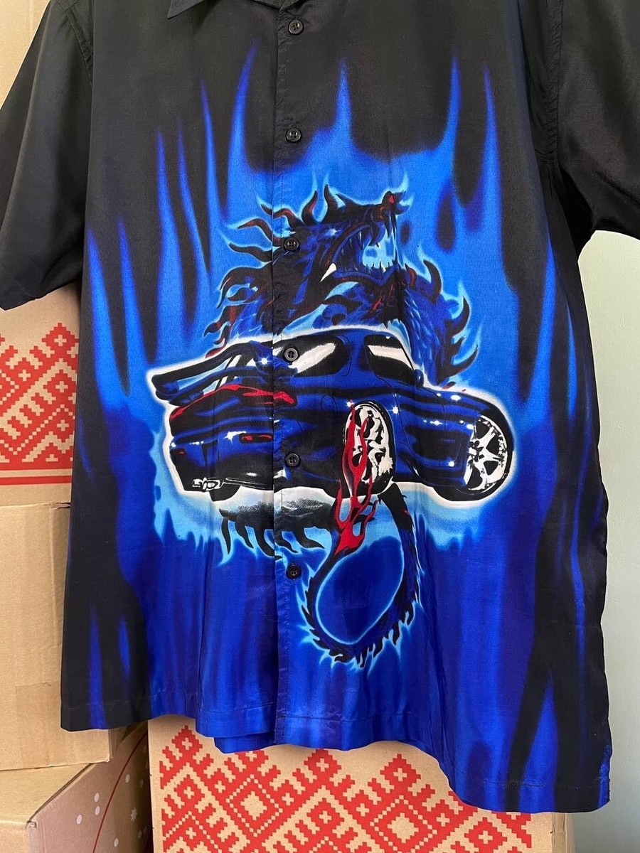 ウェア Barcelona short sleeve game shirt y2k Crank Y2k Cyber Grunge T-Shirt Mens Size XL Short Sleeves