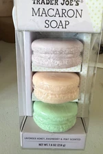 Trader Joe's Scented MACARON SOAP Lavender Honey Raspberry Mint New Sealed