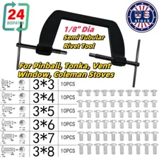 US For Pinball Tonka Vent Window 1/8" Dia Semi Tubular Rivet Fixt Dies Tool Kit 