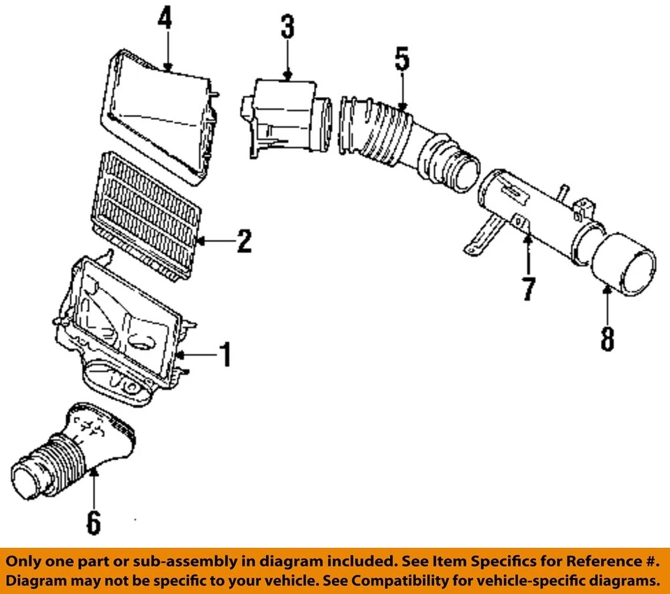 99 Mitsubishi 3000GT 1991 base SOHC OEM MD620527 filtro de aire con medidor de flujo de aire Foto 3 de 4