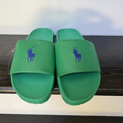 ralph lauren sliders green
