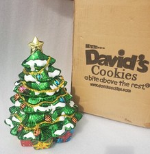 NEW David's Metallic Colorful Christmas Tree Presents Cookie Jar RARE  Vintage 