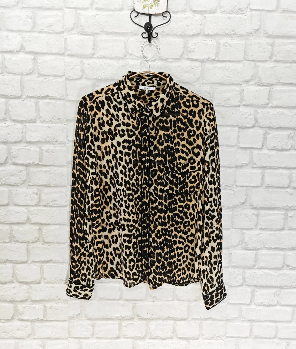 Camicia Donna In Velluto A Coste Con Stampa Leopardata - Oversize, Maniche Lunghe, Tasche, Per Autunno/Inverno