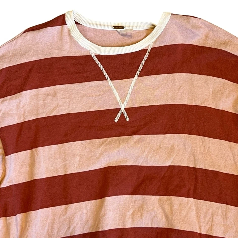 Top Free People para mujer talla M/L rosa surf en tus rayas alto bajo de gran tamaño Foto 4 de 4