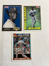 (3 ) 1991 KEN GRIFFEY JR.- SCORE THE RIFLEMAN#697-SCORE#858-TOPPS ALL STAR #392
