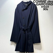 90's COMME des GARCONS tricot China wool belted trench coat