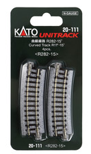 KATO N Scale Gauge Unitrack R11" R282-15 Curved Track 4 Pieces 20-111