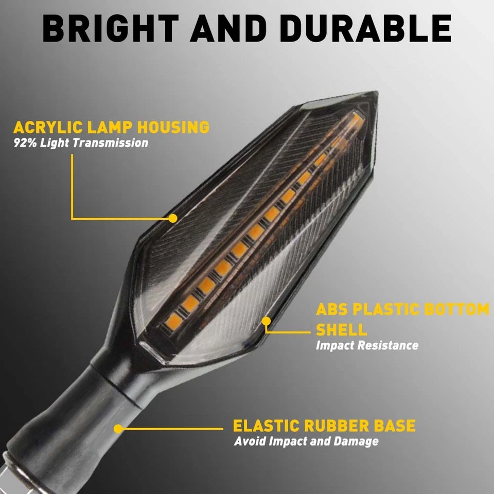 2x Lámpara intermitente indicadora de luz de giro fluida LED ámbar/azul para motocicleta 12 LED Foto 3 de 4