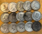 1960s Kennedy Half Dollars 40 percent Silver, lot of 15 coins, $7.50 face value