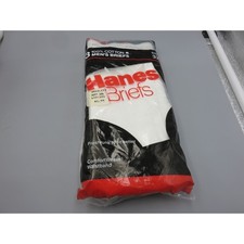 Vintage 1987 Hanes Mens Briefs 3-Pack White Cotton Made in USA Size 32