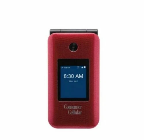 Consumer Cellular Link II Link 2 Z2335CC 8GB Red FlipPhone GSM Unlocked A- Grade