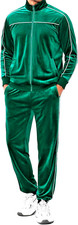 Men's Velour Tracksuit 2-Piece Set -Velvet Zip-Up Jacket  Sweatpants Outfit New