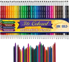 36 Assorted Colored 2.0 Mm Mechanical Pencils with 36 Unique Color Leads, Color 