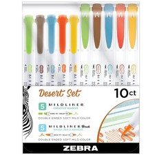 Zebra Pen Desert Set, Includes 5 1 Count Pack of 10 , Assorted