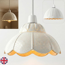 Crackle Glass Lampshade Easy Fit Vintage Ceiling Light Shade E27 Pendant Lamp