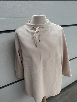 Cecil 3/4 Arm Pulli Gr XL mit Schnürbaren Kragen Neu Beige Ungetragen