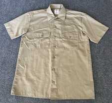 Dickies Mens Medium Shirt Work Utility Streetwear Gray Button Up Short Sleeve