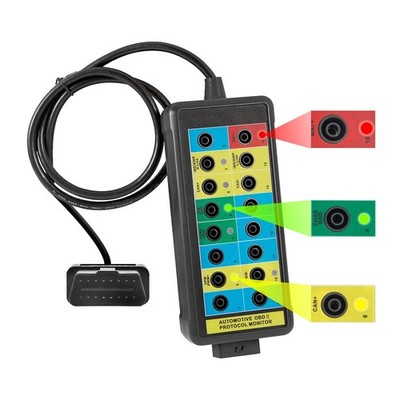 OBD2 Breakout Box with LED Indicators Automotive Diagnostic Test Tool 16 Pin Ext