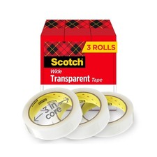 Scotch Transparent Tape, Clear Tape Engineered for Office and Home Use, 3 Inc...